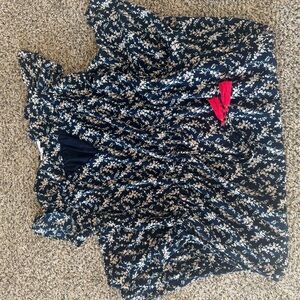 THML Navy Dress with White and Pink Floral Design